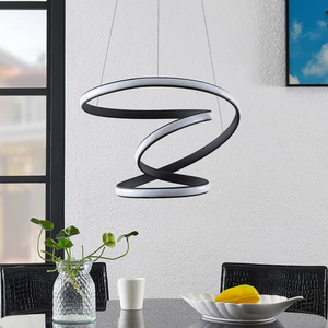 B-Ware Lucande Sakina Led Hängeleuchte Hängeleuchte Lampe Leuchte Sandschwarz ø 48cm