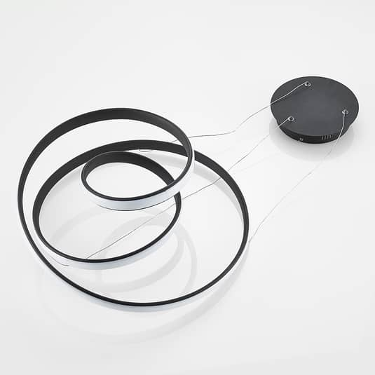 B-Ware Lucande Sakina Led Hängeleuchte Hängeleuchte Lampe Leuchte Sandschwarz ø 48cm - 4251096594805