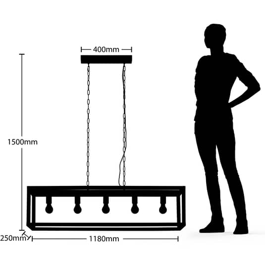 B-Ware Lucande Sedrik Hängeleuchte Pendelleuchte Deckenlampe Lampe Leuchte Fünfflammig