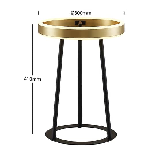 Lucande Tischleuchte Tischlampe LED messing schwarz dimmbar warmweiß Kunststoff - 4251911707144
