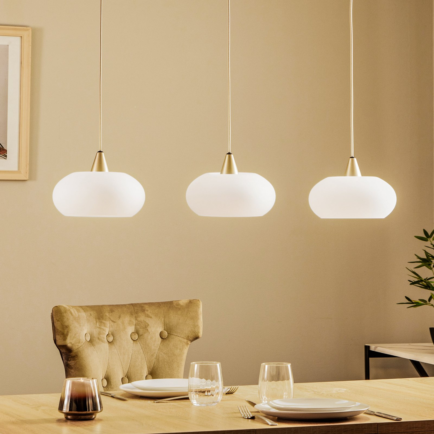 Suspension Lucande Sharvil de qualité B, plafonnier, suspension, lampe, éclairage, nickel W116
