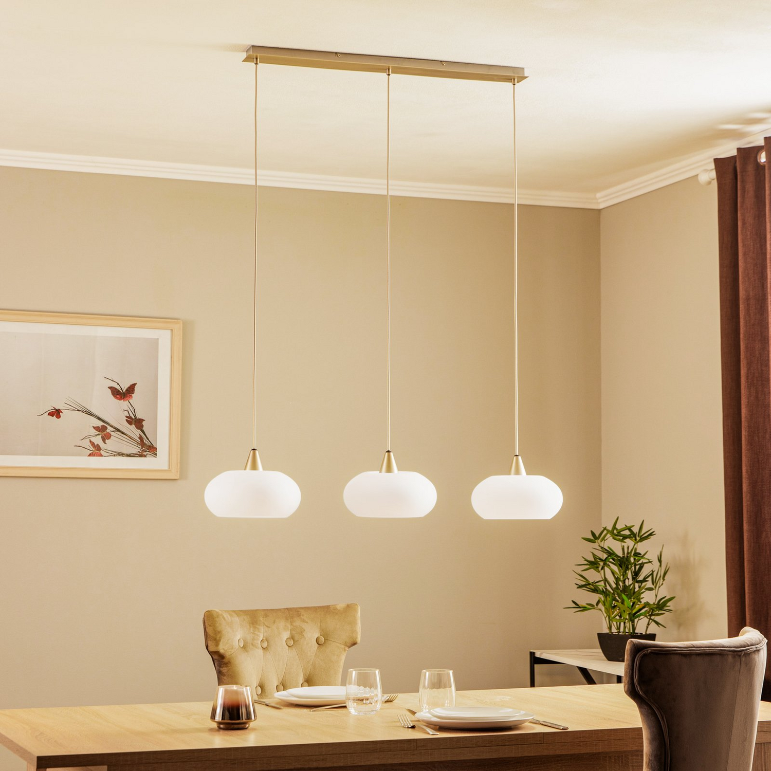 Suspension Lucande Sharvil de qualité B, plafonnier, suspension, lampe, éclairage, nickel W116