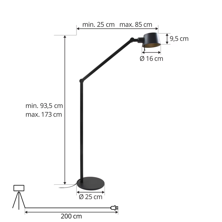 Lucande Silka Stehleuchte Höhe 173 Cm E27 Stehlampe Lampe Siehe Text/Foto B-Ware - 10020430