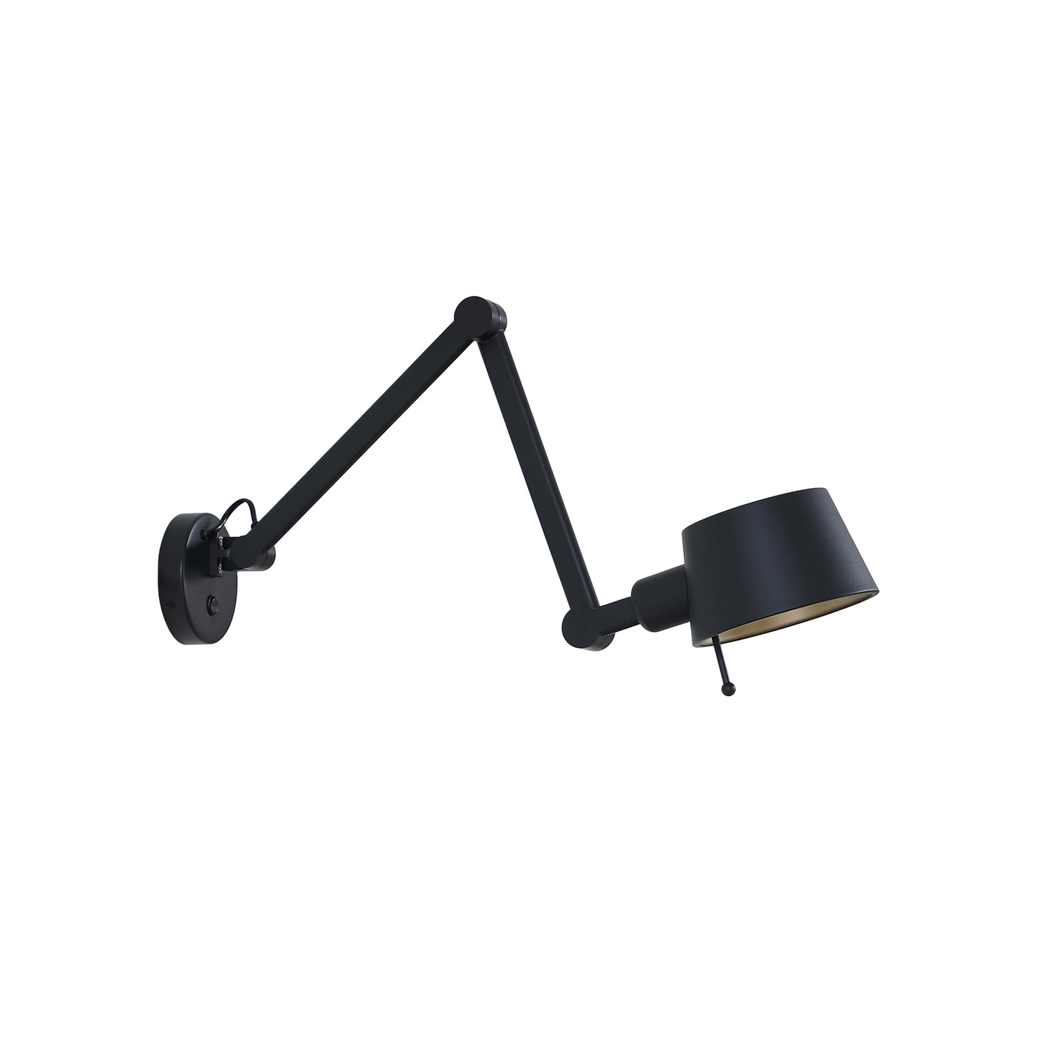 Lampe de table Lucande Silka noire réglable E27, qualité B.