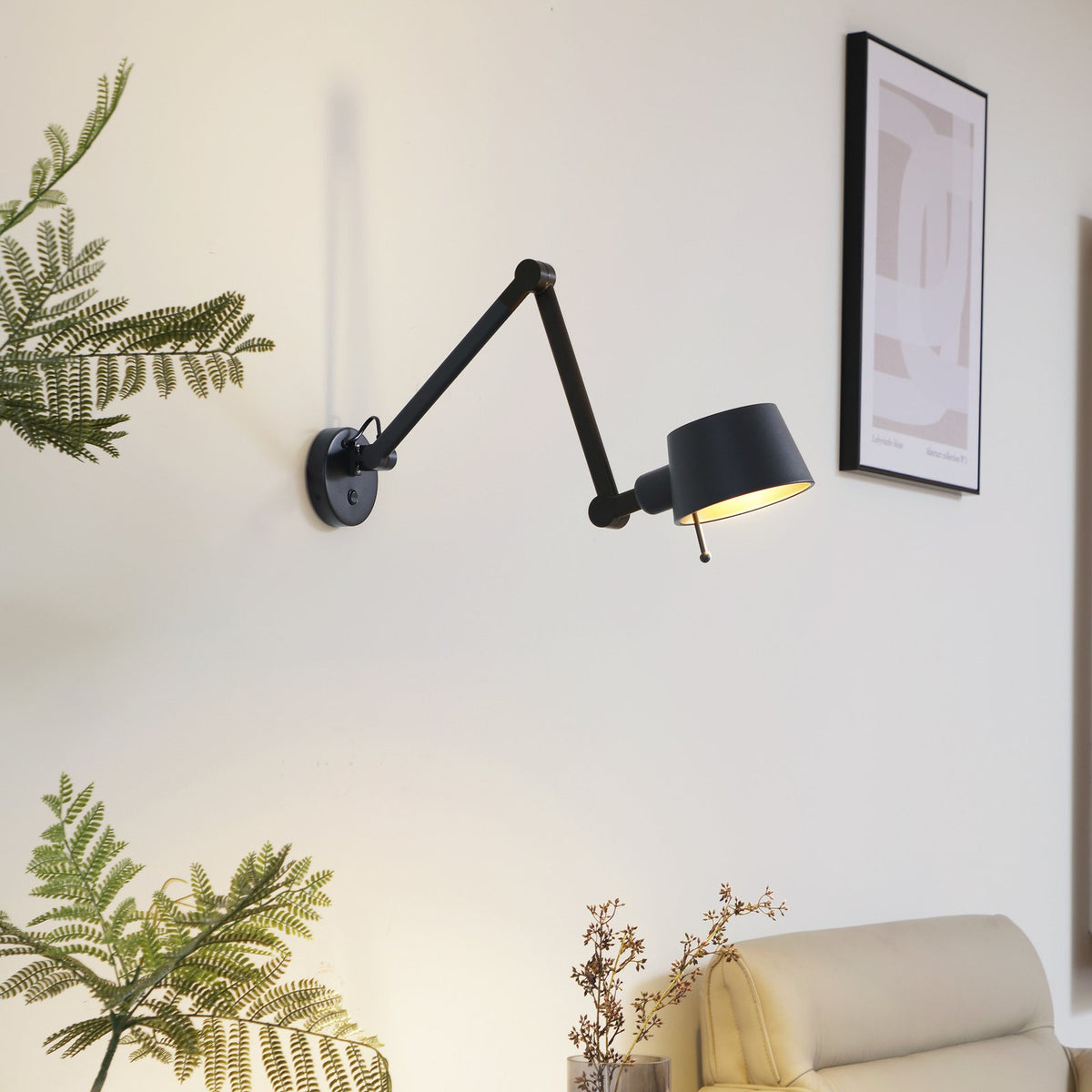 Lucande Silka verstellbar E27 Wandleuchte Wandlampe Leuchte Lampe LED schwarz - 4251911778755