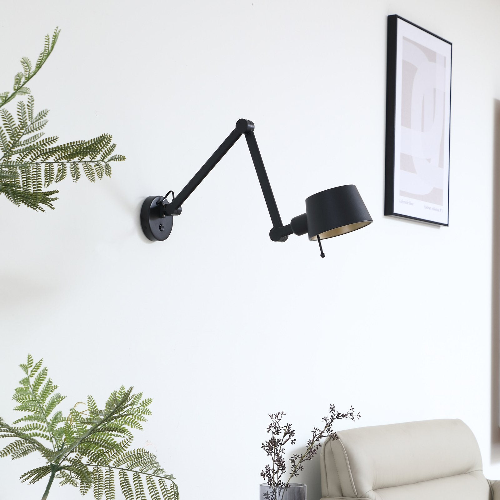 Lucande Silka verstellbar E27 Wandleuchte Wandlampe Leuchte Lampe LED schwarz - 4251911778755