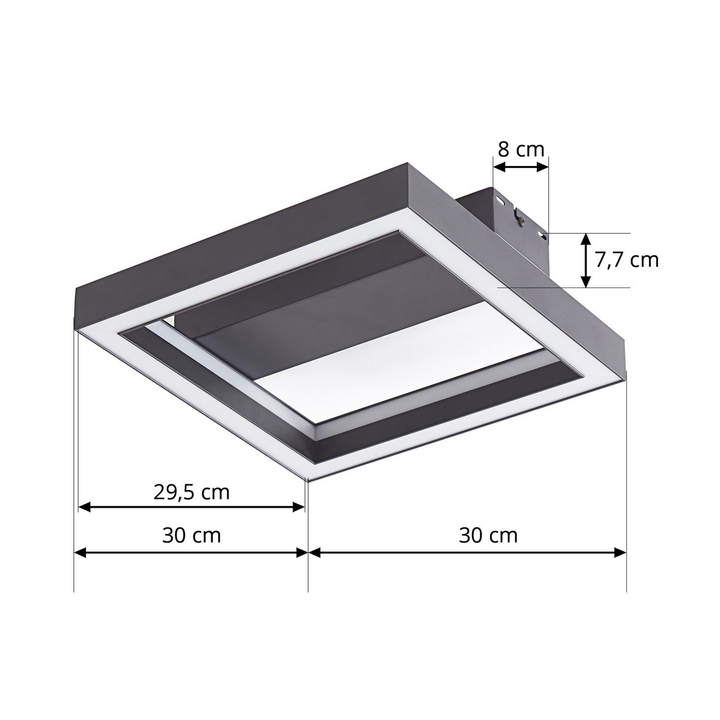 Lucande Led Deckenleuchte Lampe Smart Rgbw Tjado 30 Cm Schwarz Wlan App   B-Ware - 4251911765991