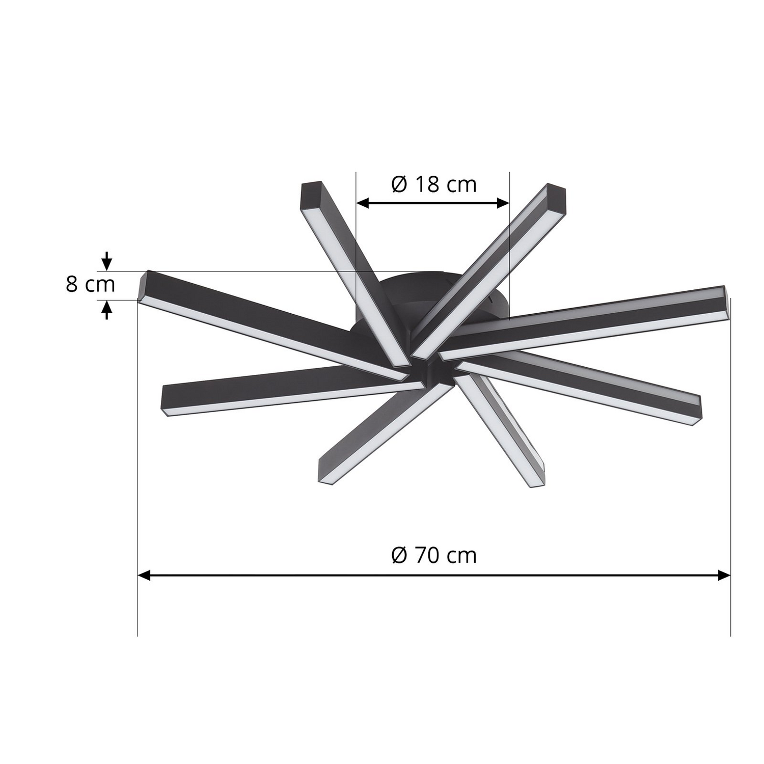 B-Ware Lucande Smart Led Deckenleuchte Tjado ø 70 Cm Schwarz Deckenlampe Lampe Leuc302 - 4251911766271