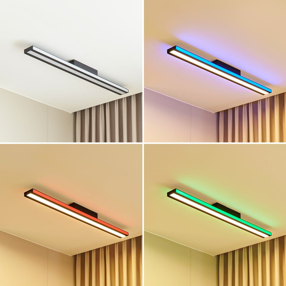 Lucande Deckenleuchte Deckenlampe Smart LED Leicy schwarz RGB CCT Fernbedienung - 4251911766356