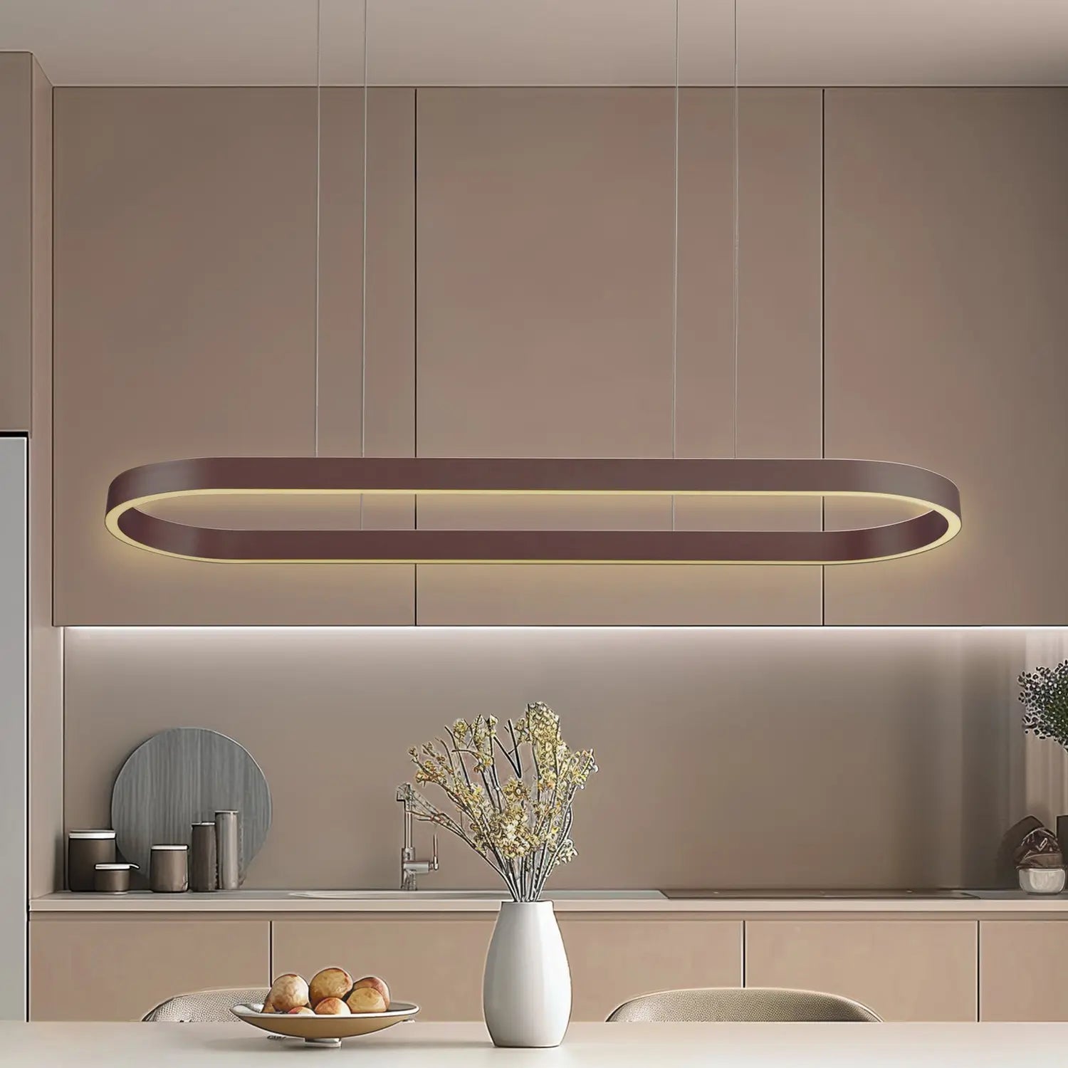 B-Ware Lucande Pendelleuchte Hängeleuchte Led Smart Kaffee Tuya Fernbedienung Cct929