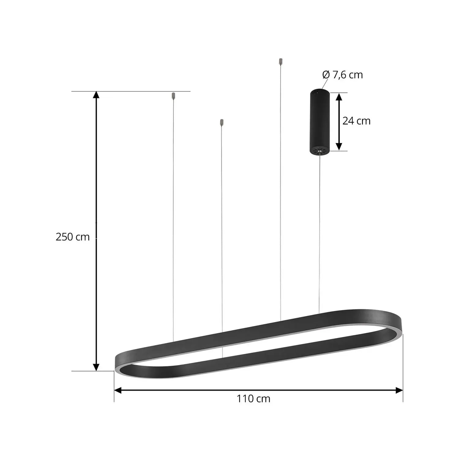 B-Ware Lucande Smart Led Hängeleuchte Pendelleuchte Melinay Schwarz Tuya Siehe Text - 4255830900327