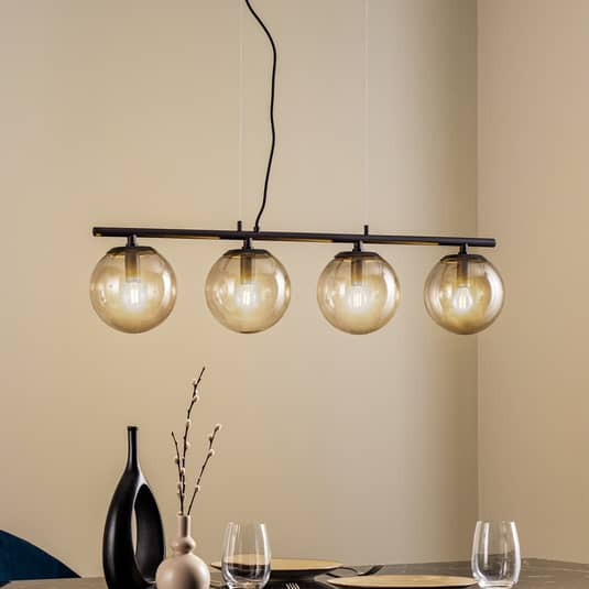 B-Ware Lucande Sotiana Hängelampe Hängelampe Lampe Leuchte 4 Glaskugeln Schwarz 40 W E14 - 4251911746488