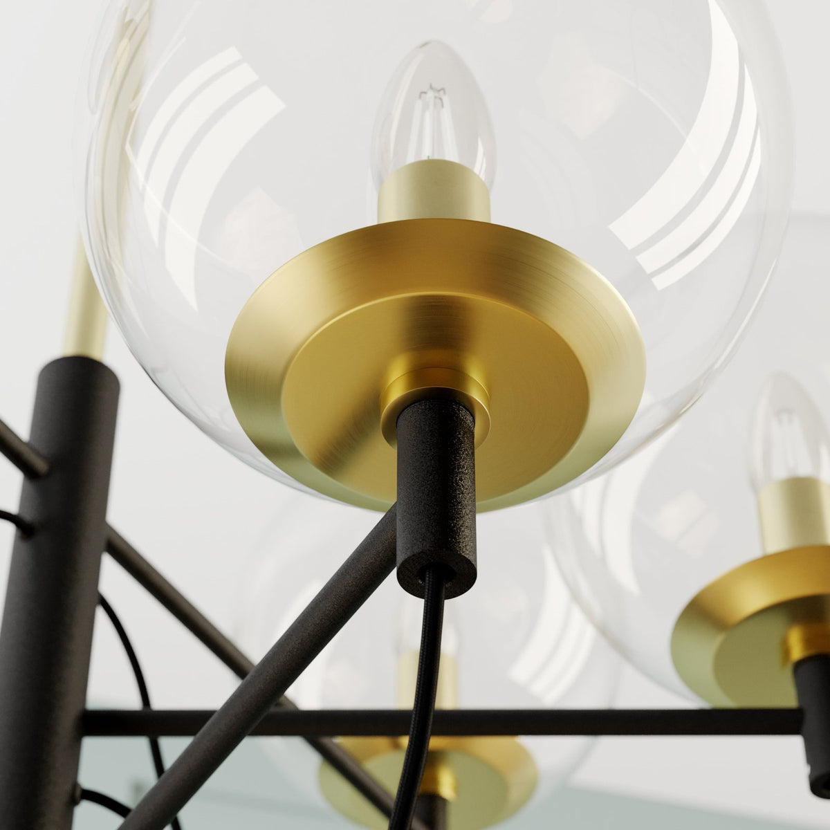Lucande Sotiana Hängeleuchte Hängeleuchte Leuchte Lampe E14 6 Glaskugeln messing - 4251096579246