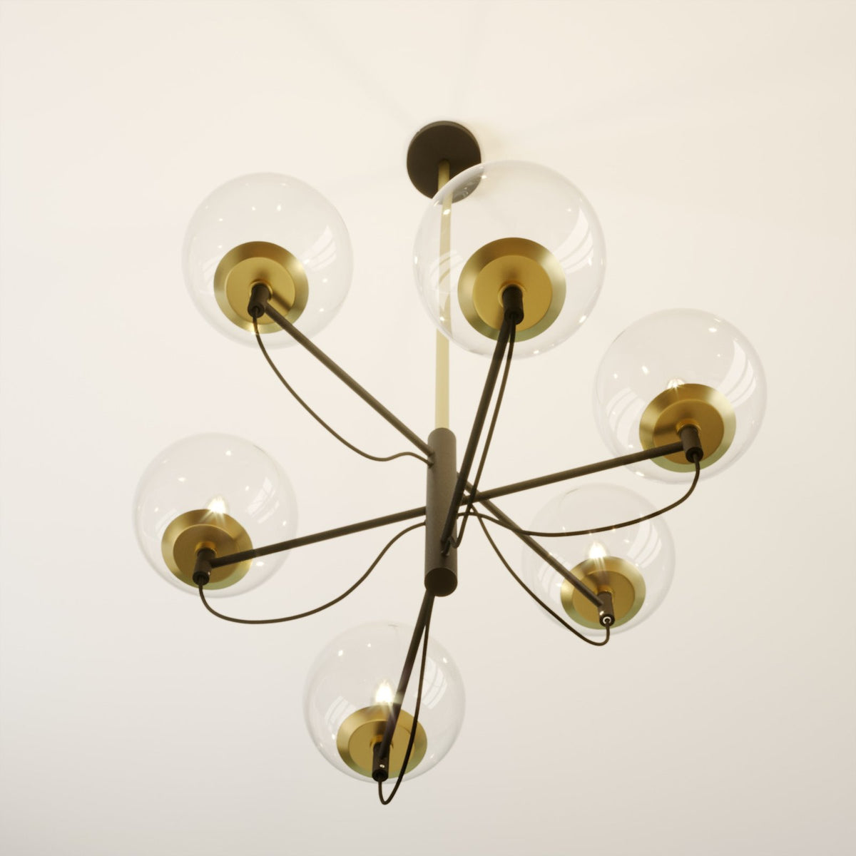 Lucande Sotiana Hängeleuchte Hängeleuchte Leuchte Lampe E14 6 Glaskugeln messing - 4251096579246