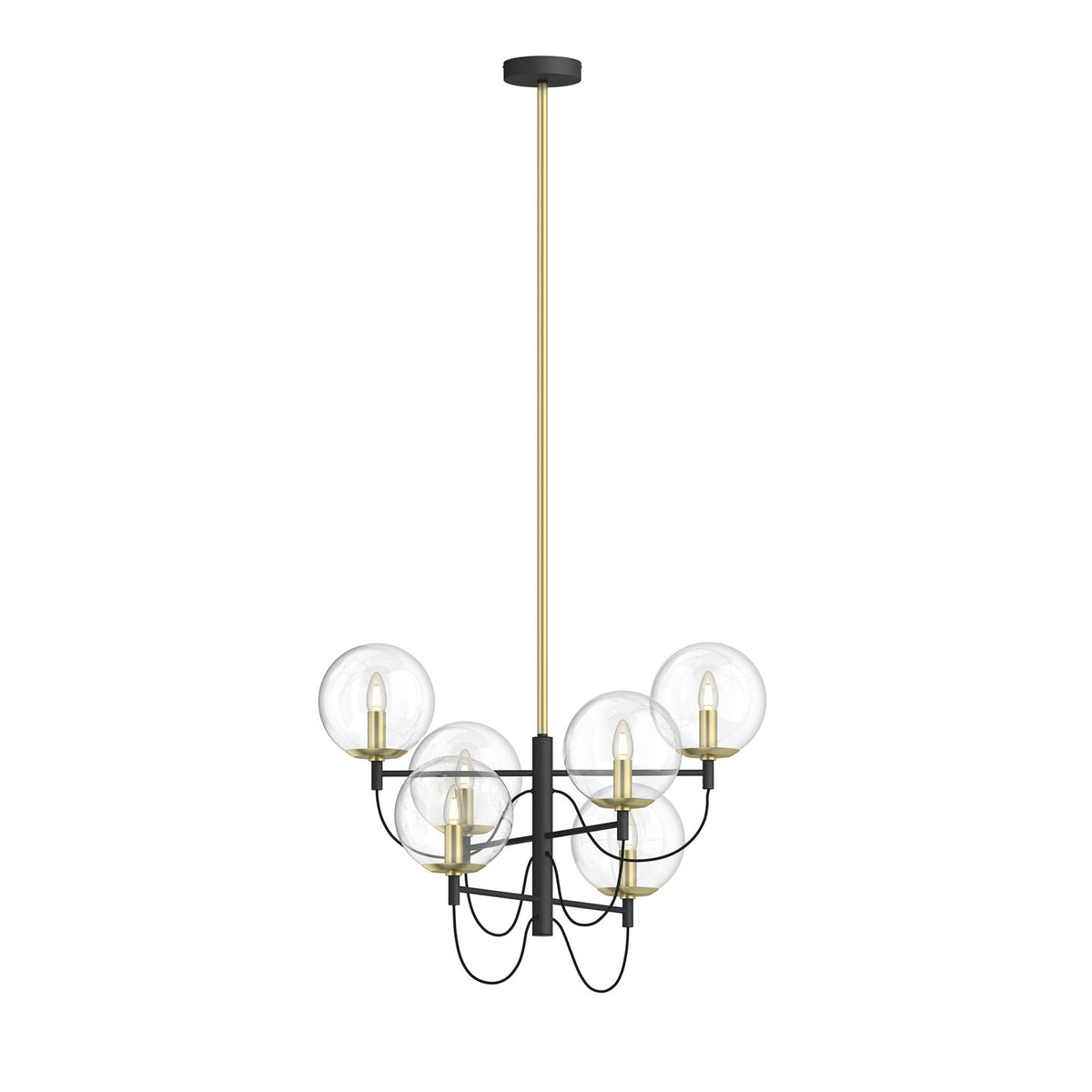 Lucande Sotiana Hängeleuchte Hängeleuchte Leuchte Lampe E14 6 Glaskugeln messing - 4251096579246
