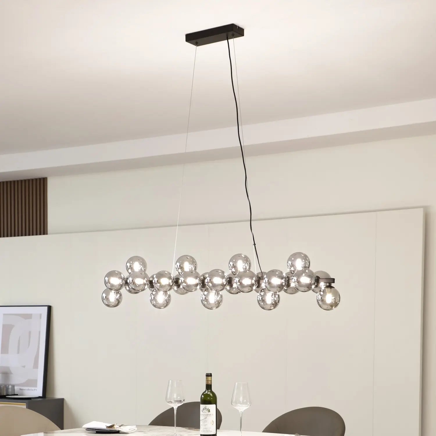 B-Ware Lucande Hängeleuchte Naelen Hängelampe Deckenlampe Schwarz/Grau 125 Cm Glas G9 - 4251911778687