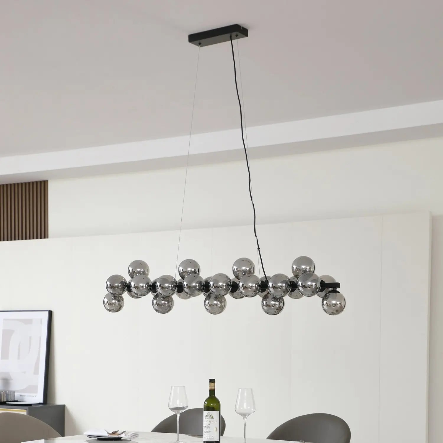 B-Ware Lucande Hängeleuchte Naelen Hängelampe Deckenlampe Schwarz/Grau 125 Cm Glas G9 - 4251911778687