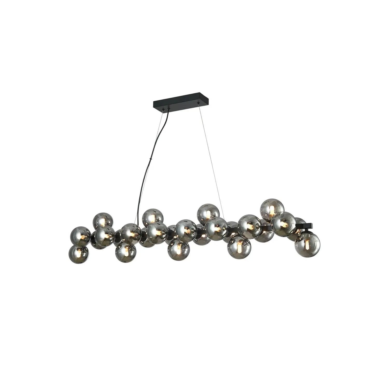 B-Ware Lucande Hängeleuchte Naelen Hängelampe Deckenlampe Schwarz/Grau 125 Cm Glas G9 - 4251911778687