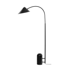 B-Ware Lucande Stehleuchte Lampe Alviero Schwarz Metall Marmor 157 Cm