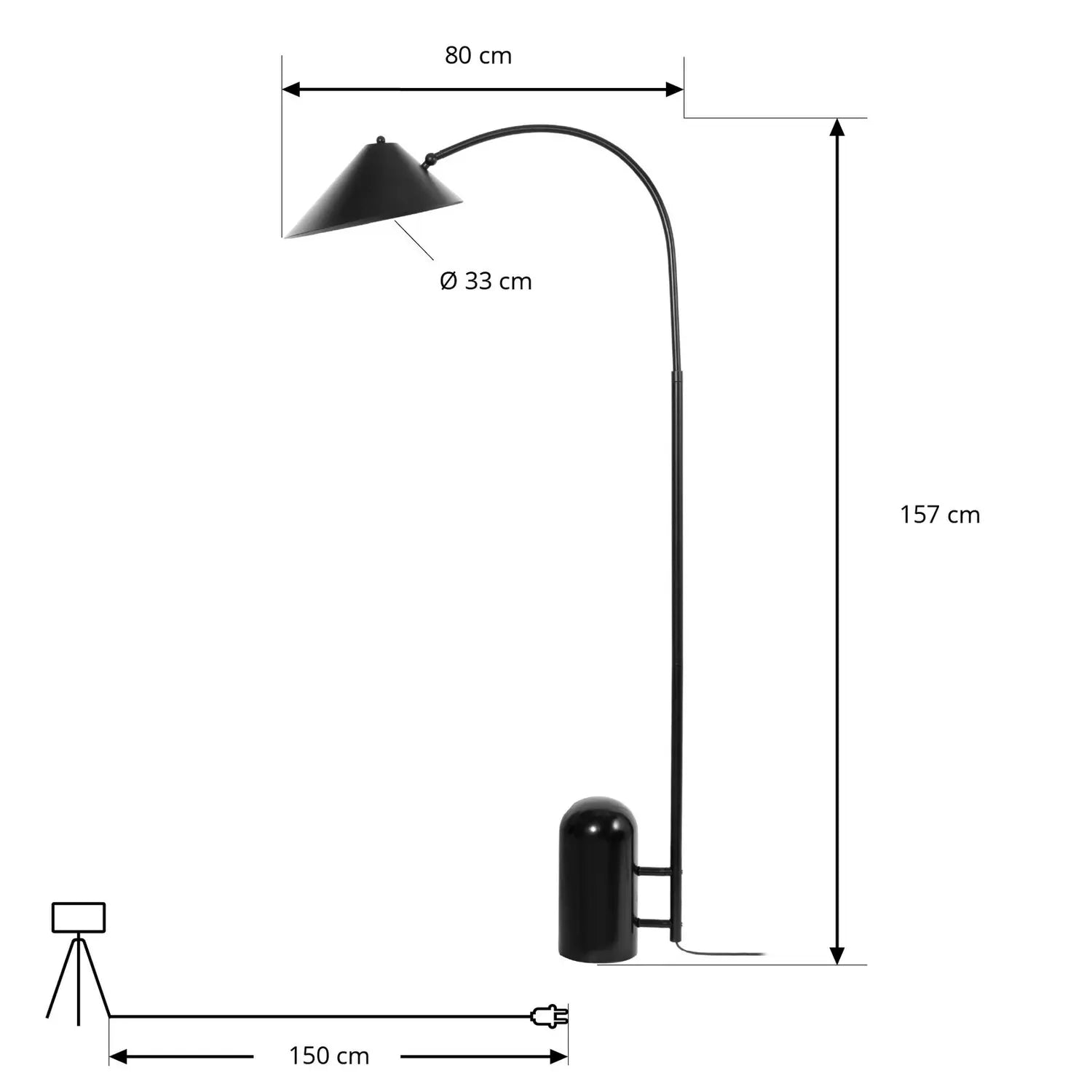 B-Ware Lucande Stehleuchte Lampe Alviero Schwarz Metall Marmor 157 Cm