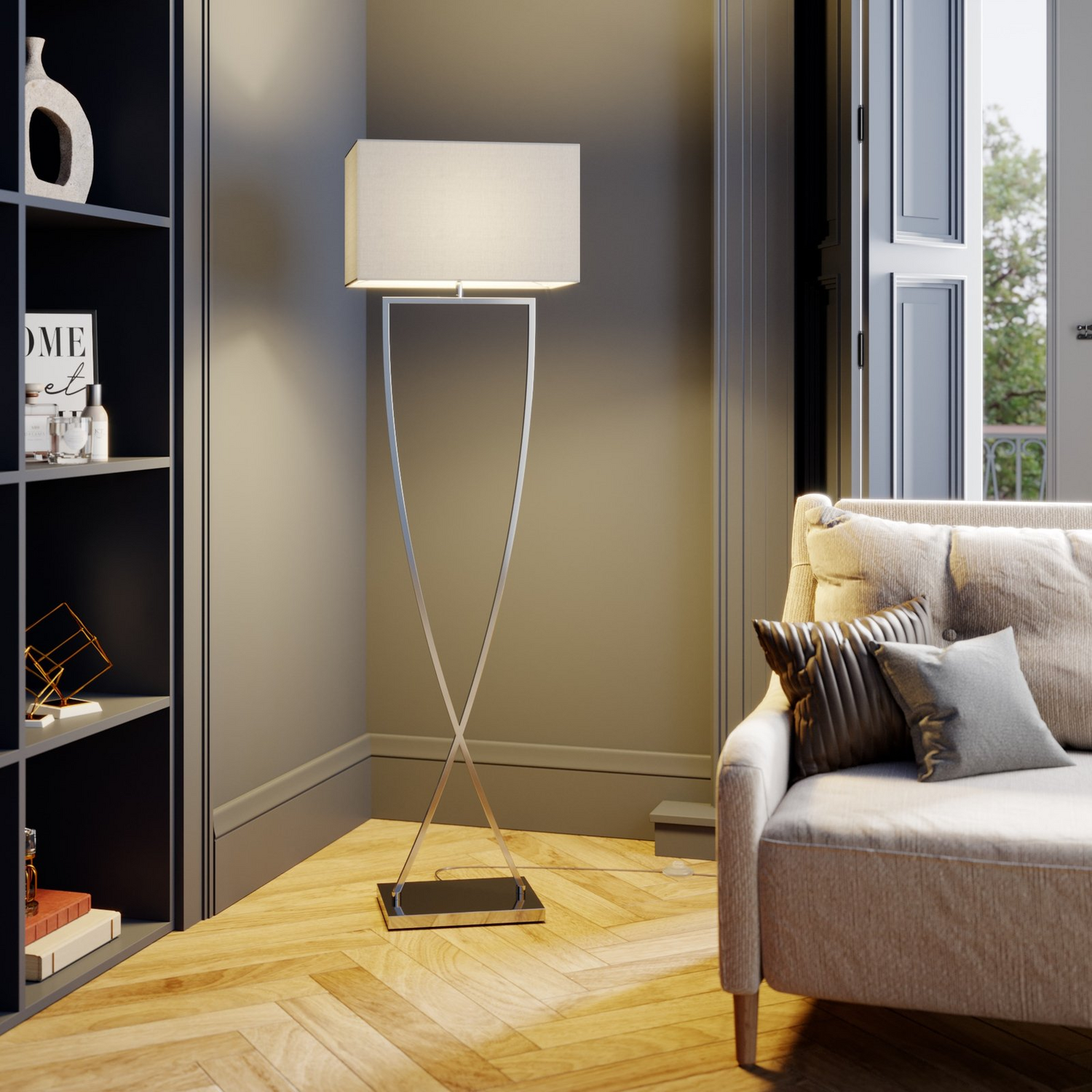 B-Ware Lucande Evaine Stehleuchte Lampe Stehlampe Ip20 E27 Schirm 2 Stück Wie Neu - 4251096566666