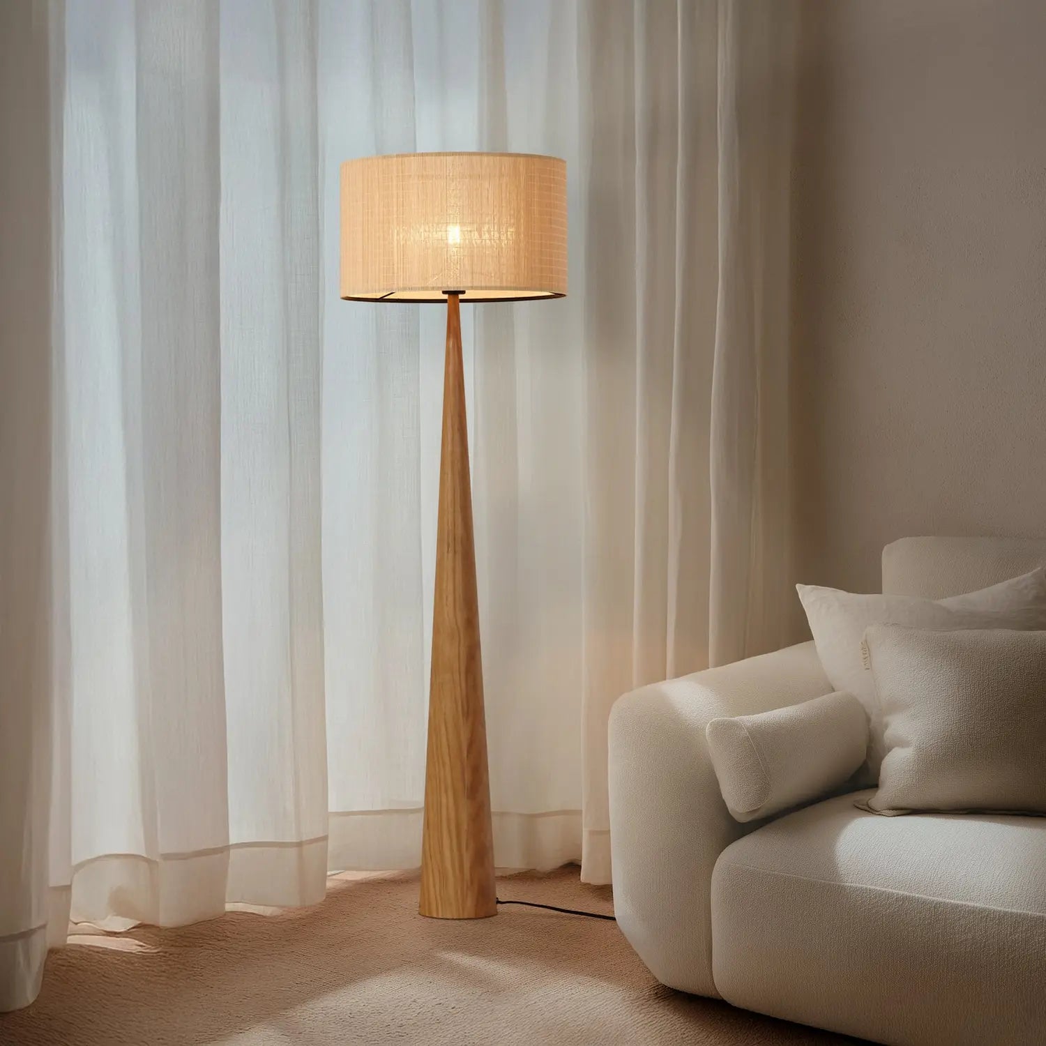 B-Ware Lucande Stehleuchte Lampe Fabrena Naturfarben Bambus Höhe 138cm E27 Led Leuchte - 4255830904318