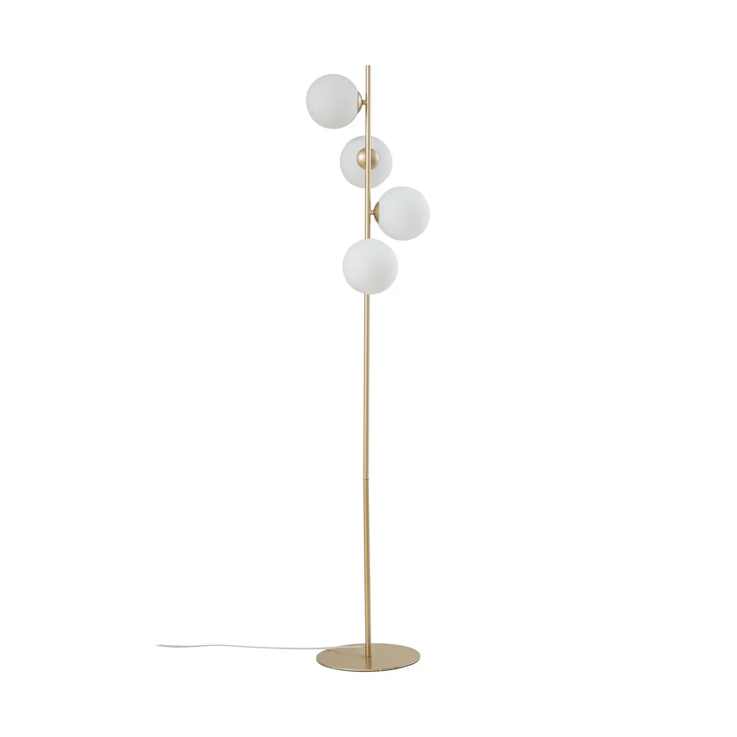 B-Ware Lucande Stehleuchte Lampe Stehlampe Isandro, Opal/Gold, 4 Flg., Glas/Metall222
