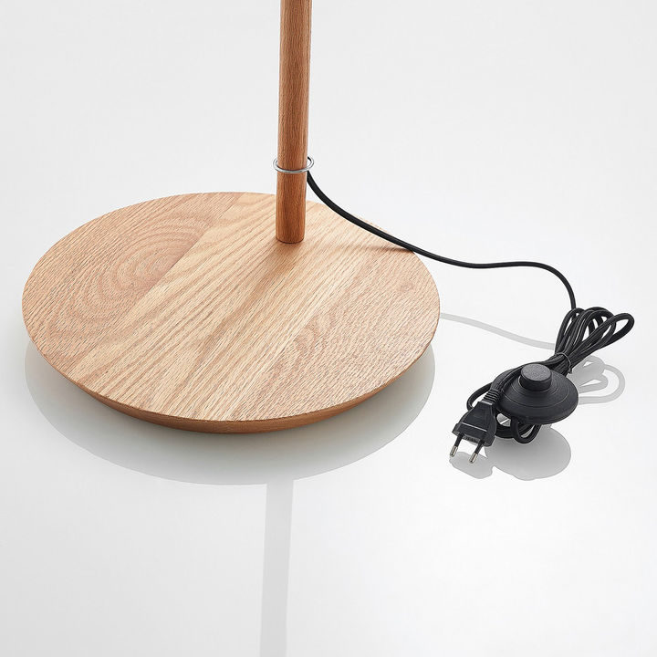 Lucande Jinda Stehlampe Stehleuchte Lampe Leuchte Holzgestell Design Stoff Weiß B-Ware - 4251096593457