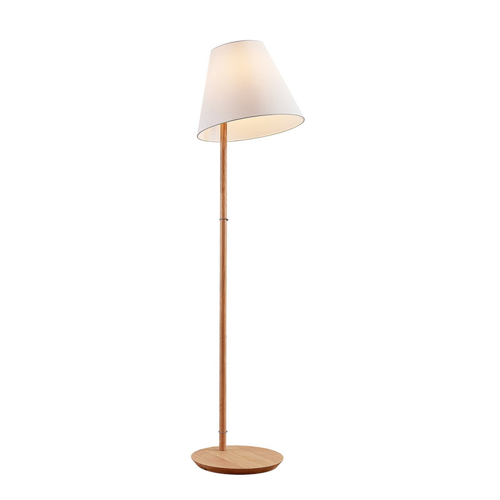 Lucande Jinda Stehlampe Stehleuchte Lampe Leuchte Holzgestell Design Stoff Weiß B-Ware - 4251096593457