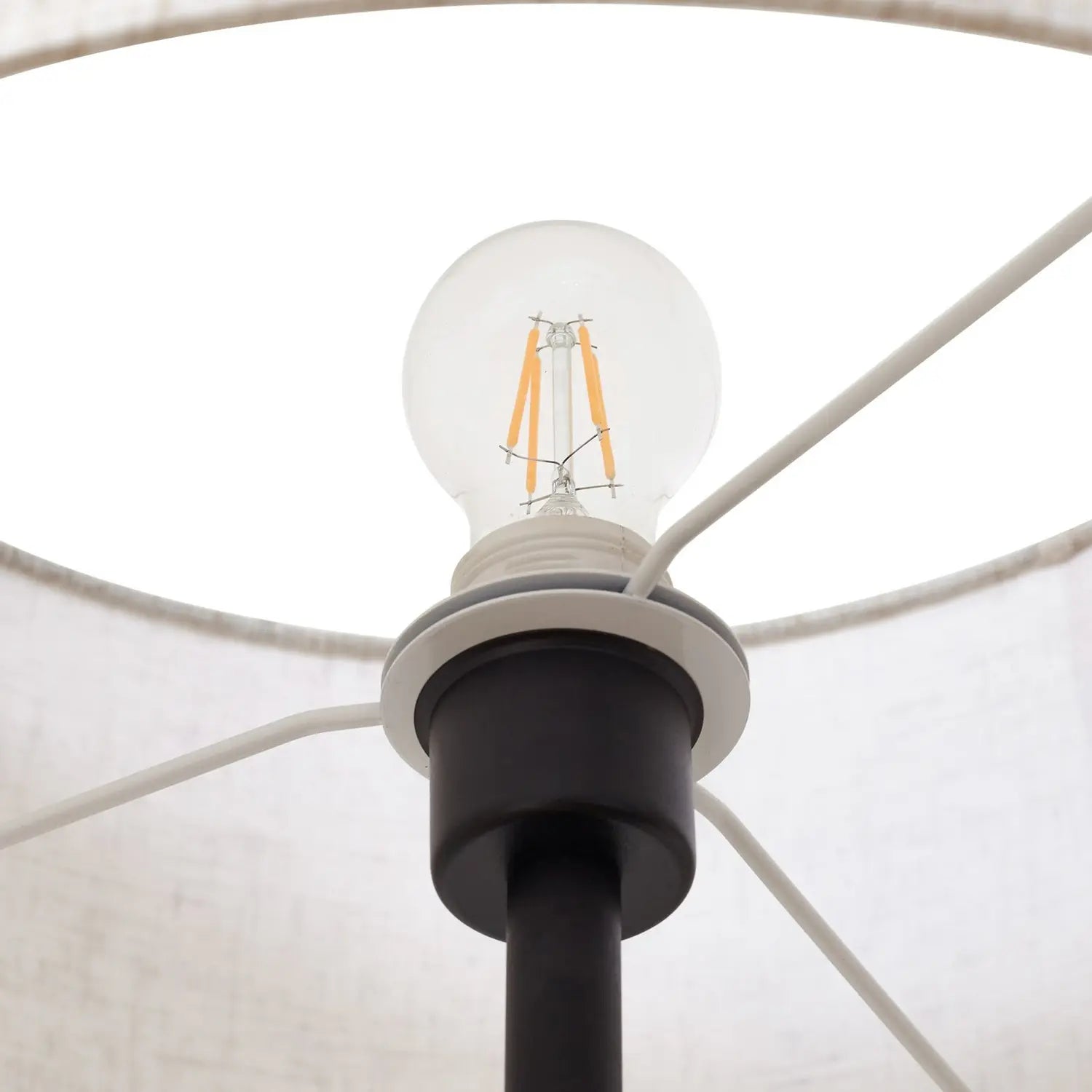 B-Ware Lucande Stehleuchte Lampe Jorvan Creme Eukalyptus Leinen Stehlampe Leuchte Spot