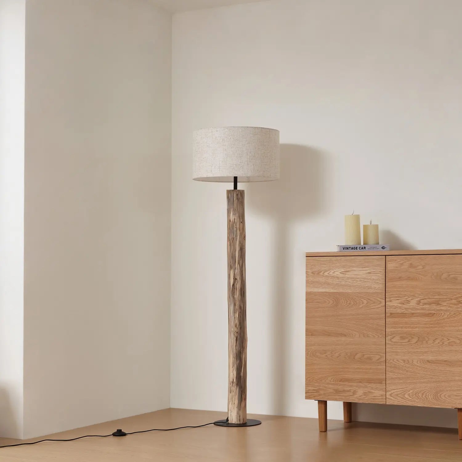 B-Ware Lucande Stehleuchte Lampe Jorvan Creme Eukalyptus Leinen Stehlampe Leuchte Spot