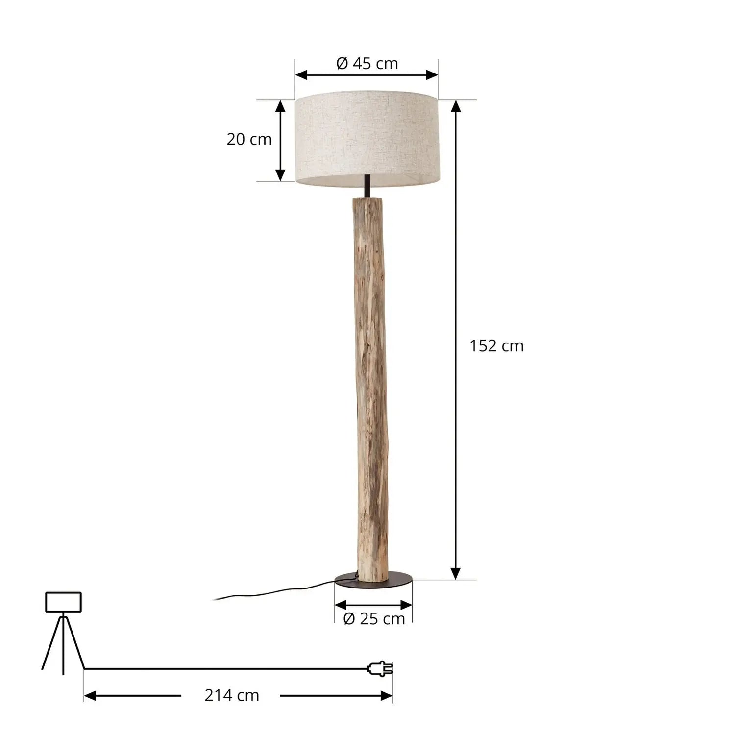 B-Ware Lucande Stehleuchte Lampe Jorvan Creme Eukalyptus Leinen Stehlampe Leuchte Spot