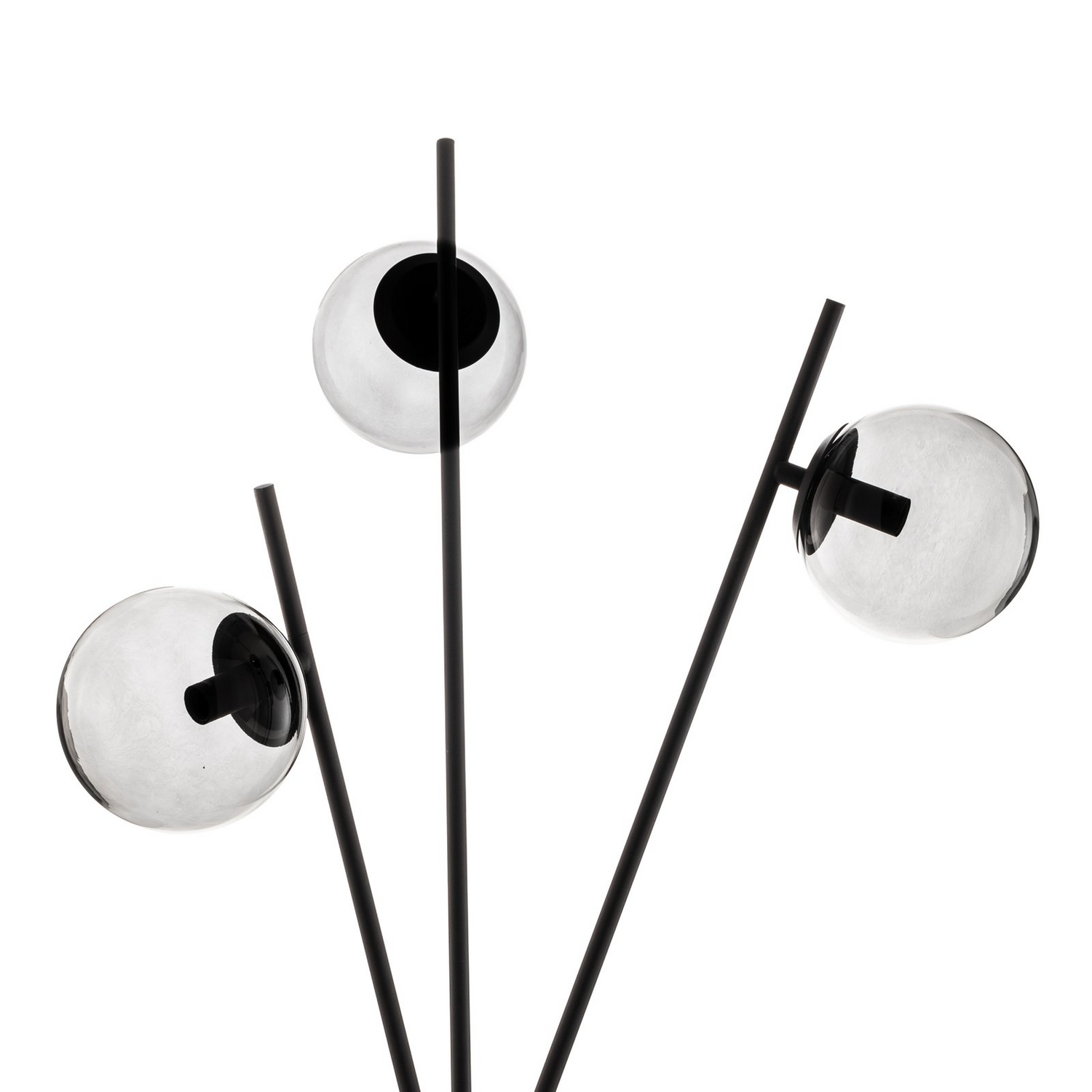 Lucande Stehleuchte Lampe 3 Glaskugeln Schwarz E14 Metall Glas Schwarz Leuchte B-Ware - 4251911746556