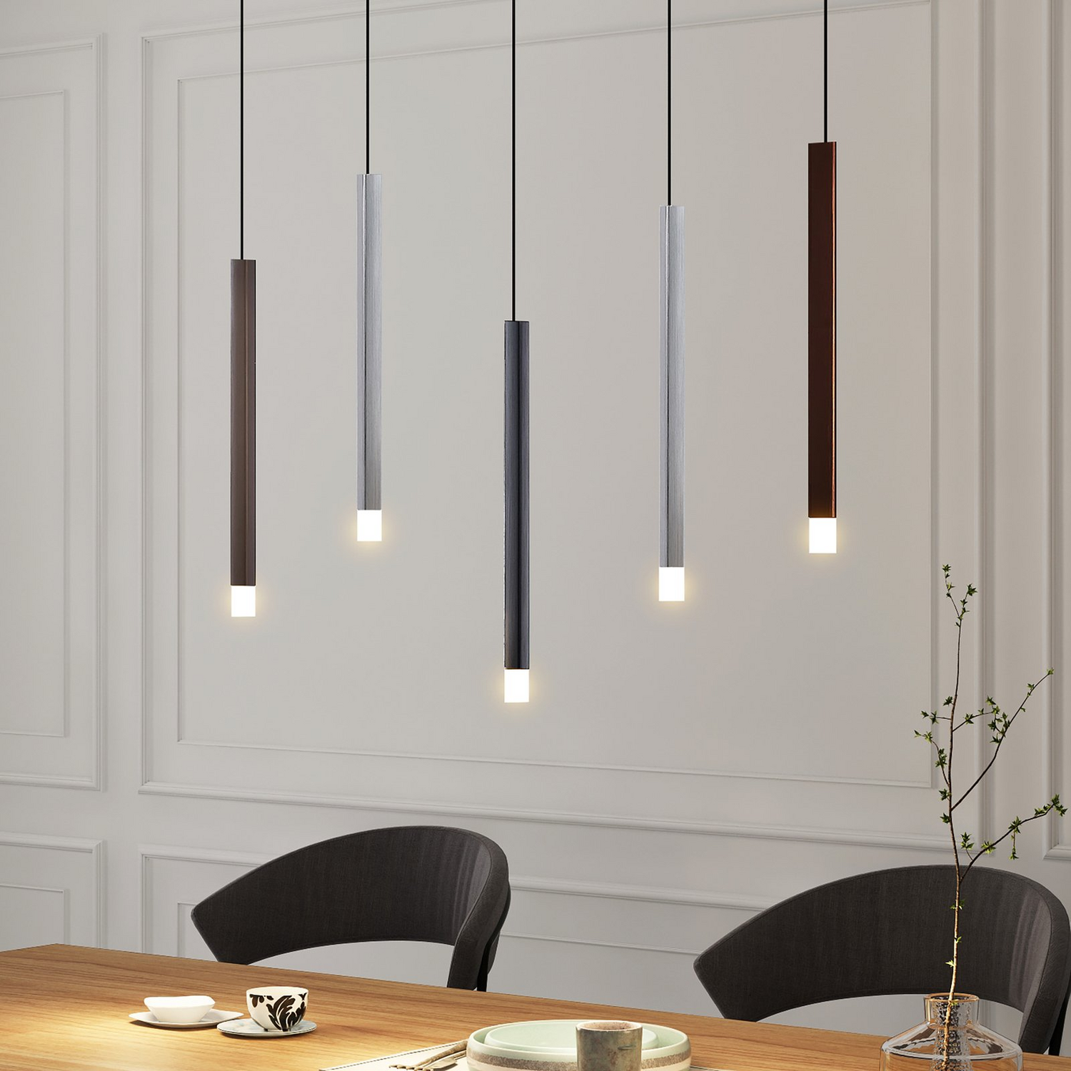 Suspension LED Lucande Stoika de qualité B, plafonnier, lampe suspendue, blanc chaud