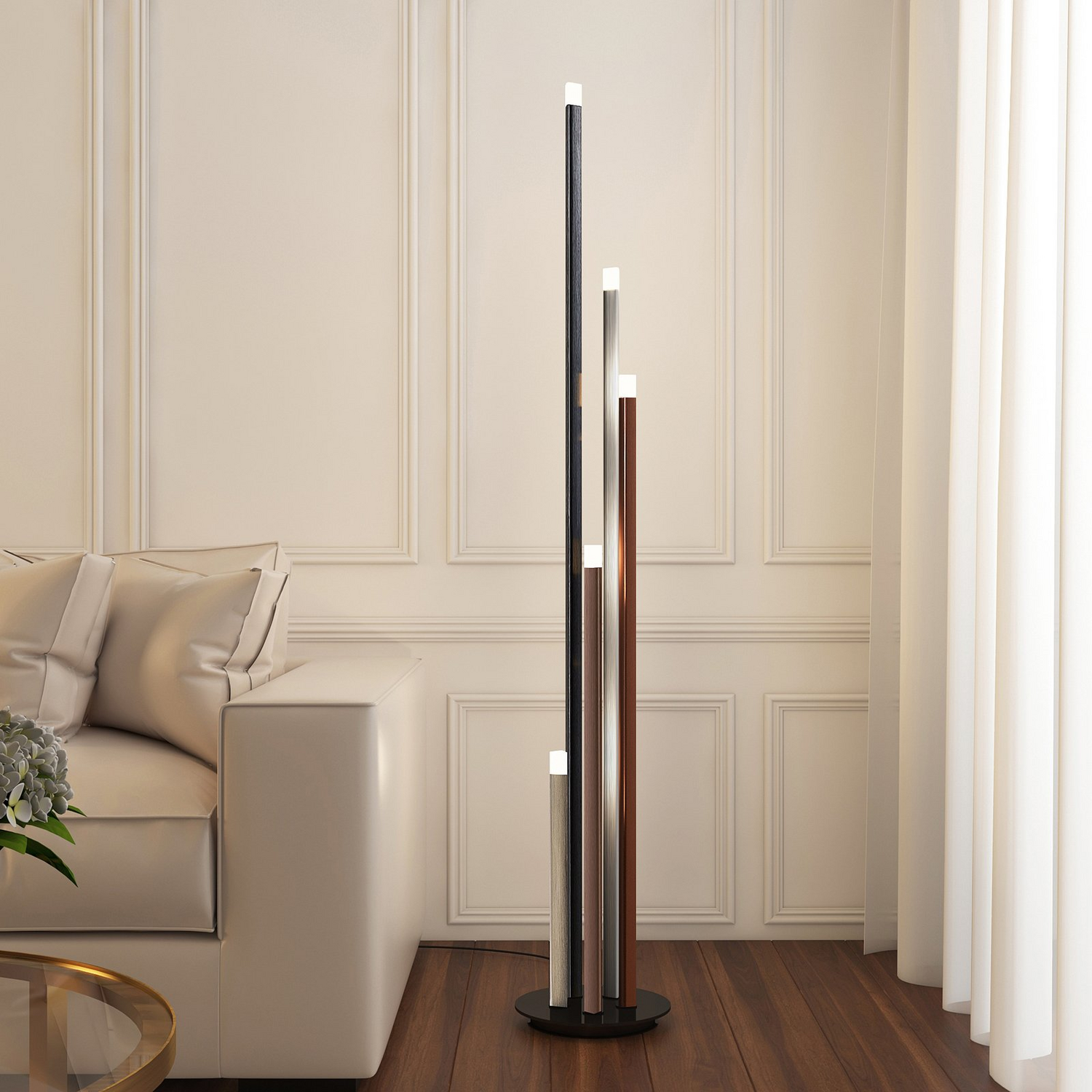 B-Ware Lucande Stoika Led Stehleuchte Standleuchte Stehlampe Wohnzimmerlampe Leselampe