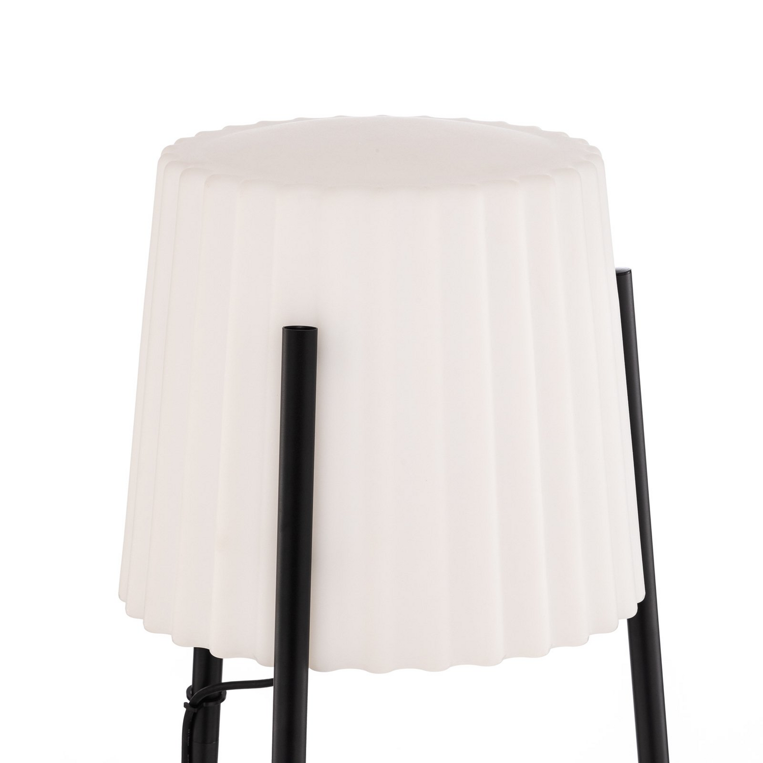 B-Ware Lucande Terrassenleuchte Außenlampe Jaimy Dreibein Aluminium Weiß Schwarz 148cm