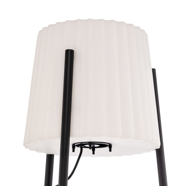 Lucande Terrassenleuchte Außenlampe Jaimy Dreibein Aluminium Weiß Schwarz 148cm B-Ware - 4251911764475
