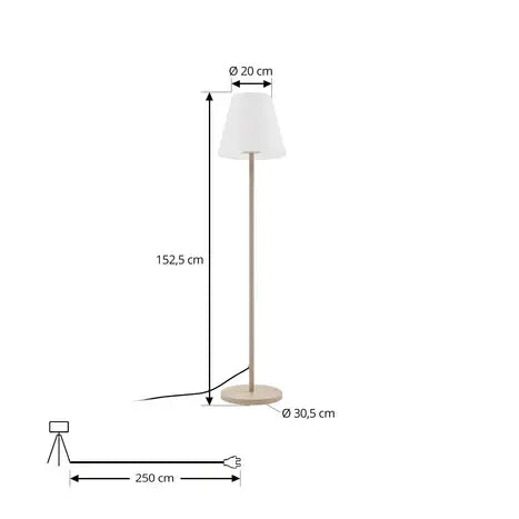 B-Ware Lucande Terrassenleuchte Außenlampe Jaimy Beige Metall 150 Cm E27 - 10036266