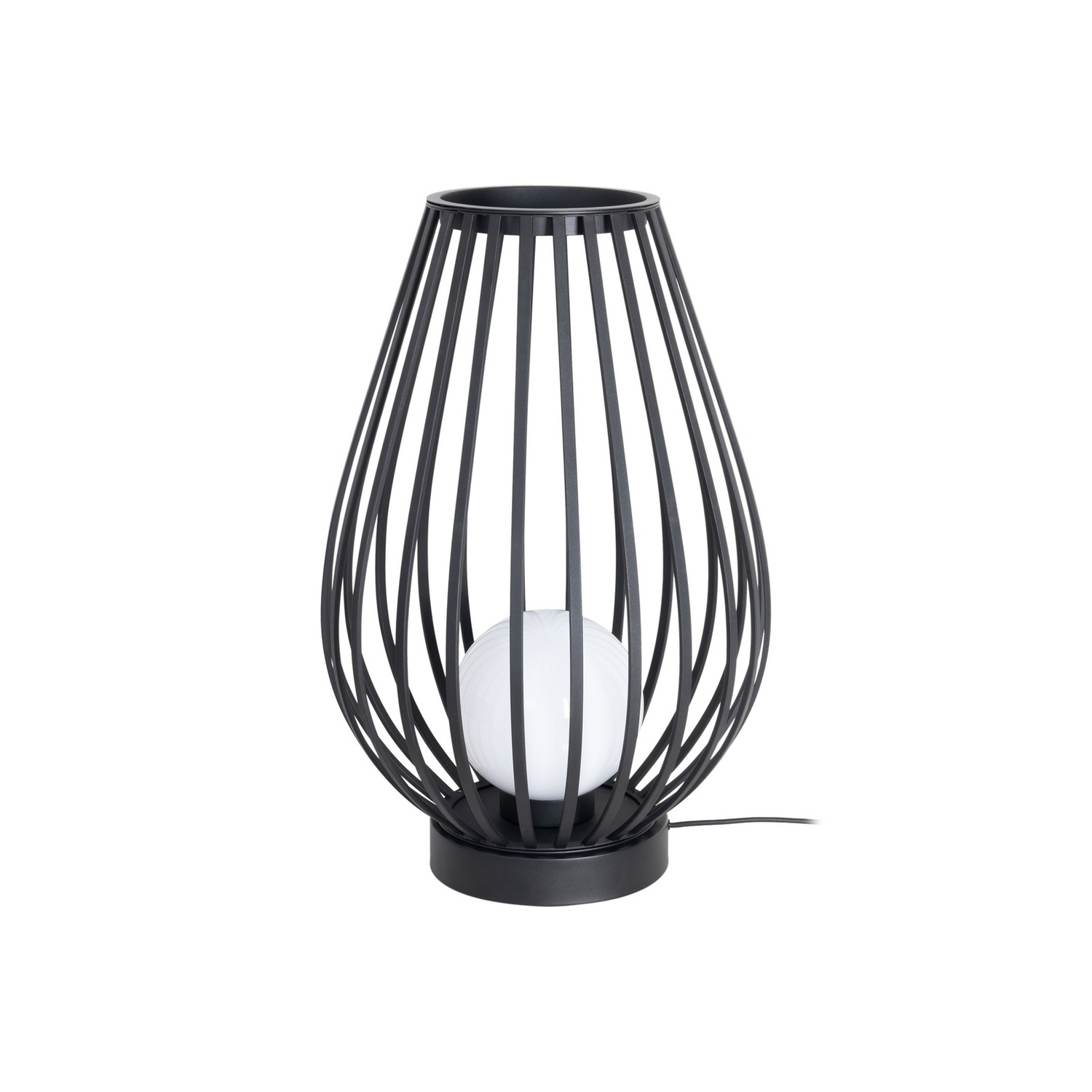 B-Ware Lucande Terrassenleuchte Außenlampe Marrin Schwarz Metall ø46cm Outdoorleuchte