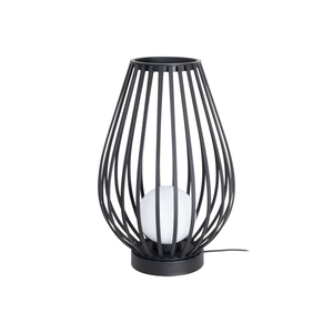 B-Ware Lucande Terrassenleuchte Außenlampe Marrin Schwarz Metall ø46cm Outdoorleuchte