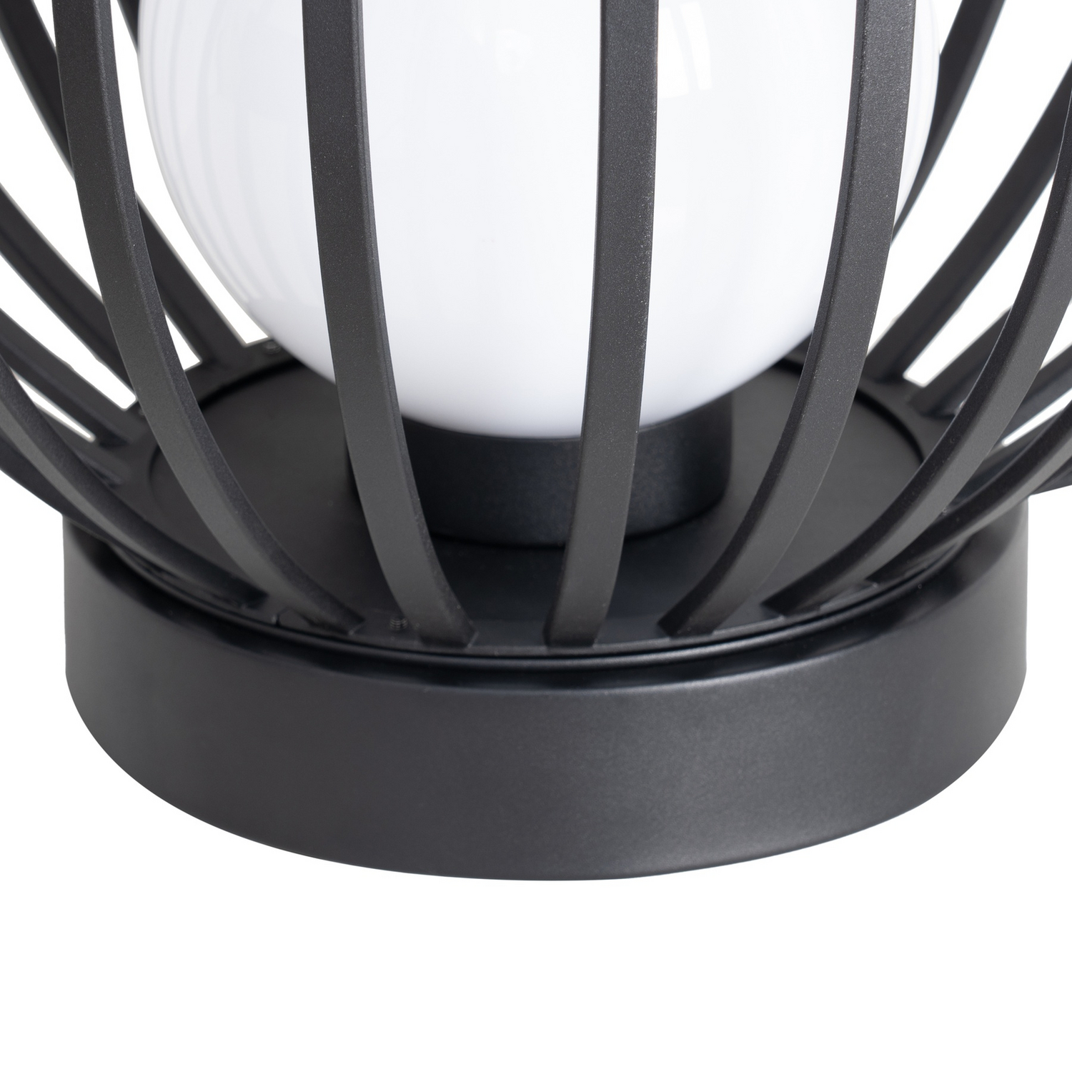 B-Ware Lucande Terrassenleuchte Außenlampe Marrin Schwarz Metall ø46cm Outdoorleuchte