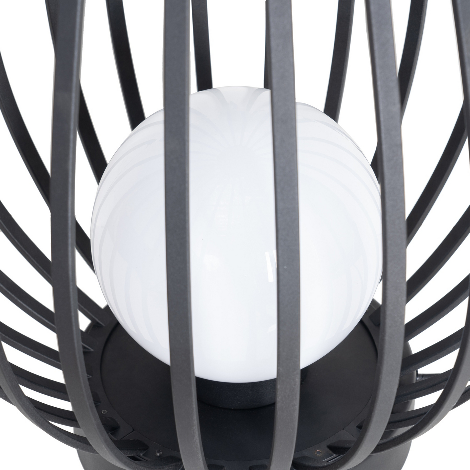 B-Ware Lucande Terrassenleuchte Außenlampe Marrin Schwarz Metall ø46cm Outdoorleuchte