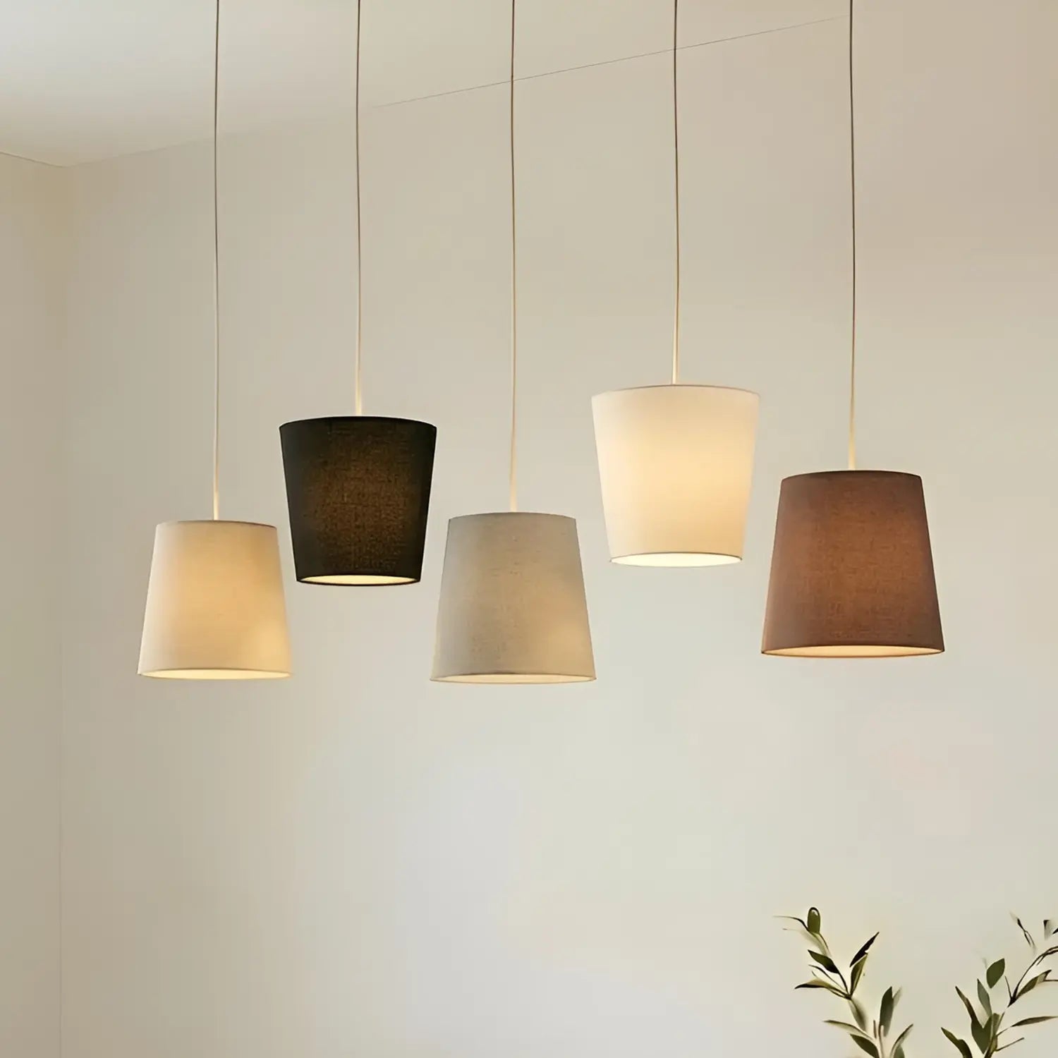 B-Ware Lucande Hängeleuchte Pendellampe Thamila Stoffschirme Multicolour 5 Flg E27 Led - 4251911746709