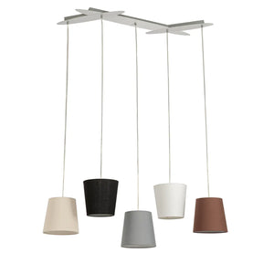 B-Ware Lucande Hängeleuchte Pendellampe Thamila Stoffschirme Multicolour 5 Flg E27 Led
