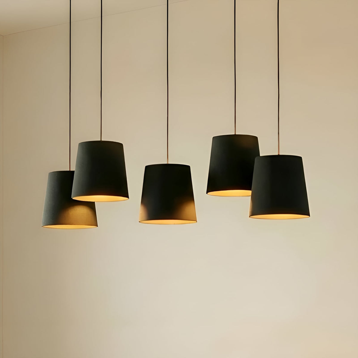Lucande Thamila Hängeleuchte Hängelampe Deckenlampe Leuchte Lampe schwarz Eiche - 4251911746679