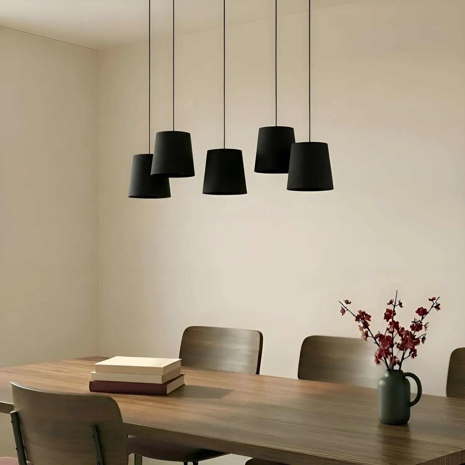 B-Ware Lucande Thamila Hängeleuchte Hängelampe Deckenlampe Leuchte Lampe Schwarz Eiche - 4251911746679