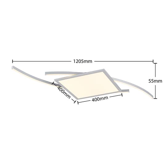 Lucande Tiaro Led Deckenlampe Deckenlampe Deckenleuchte Lampe Eckig 56,6 Cm, Cct B-Ware - 4251096597561