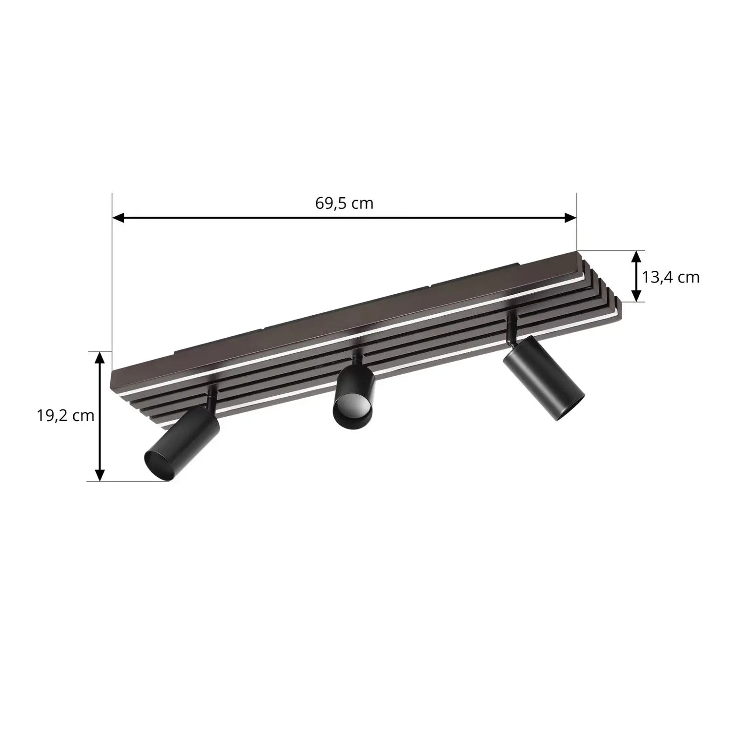 B-Ware Lucande Deckenstrahler Spot Led Leuchte Holz Schwarz Eiche 3 Flammig 70 Cm - 4255830901331