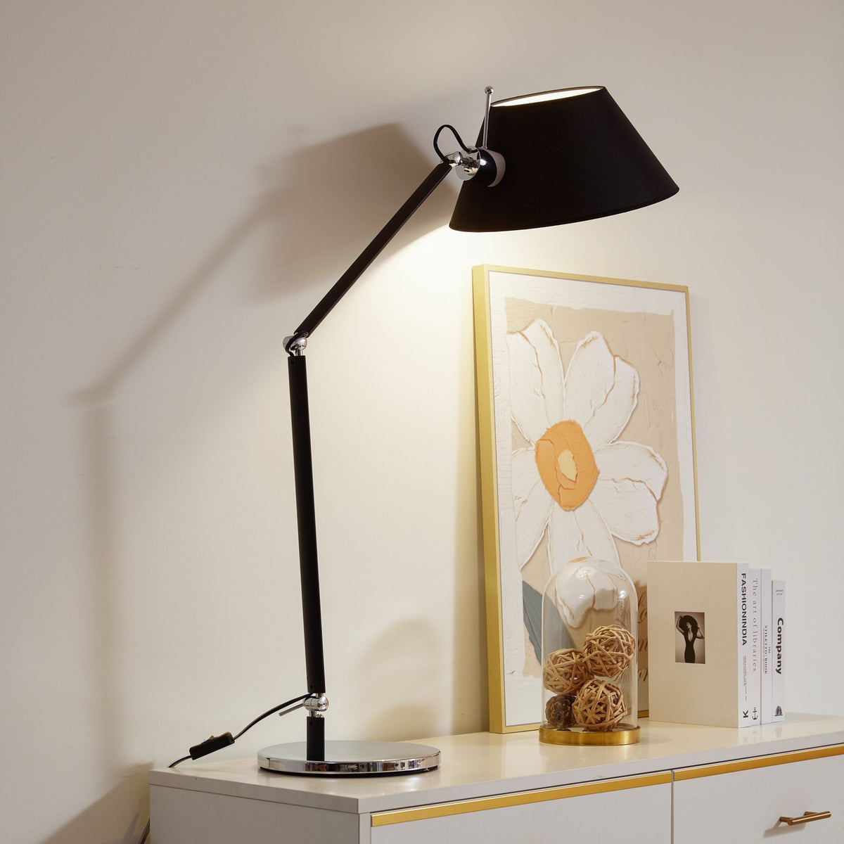 Lucande Tischleuchte Lampe Dansari schwarz Metall verstellbar - 4251911778878