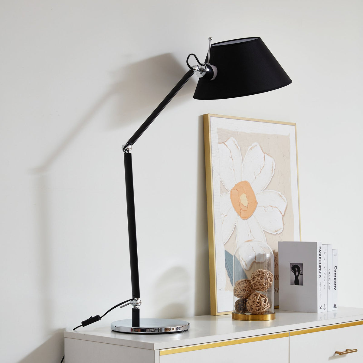 Lucande Tischleuchte Lampe Dansari schwarz Metall verstellbar - 4251911778878